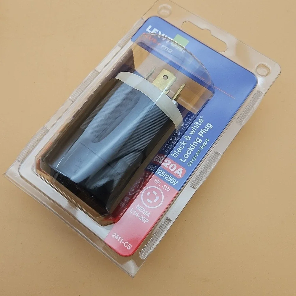 Leviton 2411 20 Amp 125/250 Volt NEMA L14-20P 3P 4W Locking Plug Lot Of 2 New